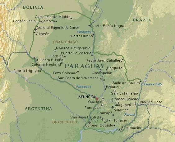 Ciudades de Paraguay, geografía política