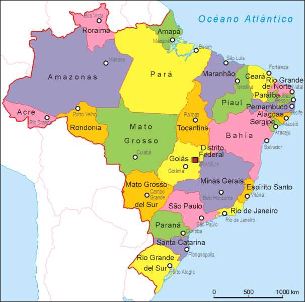 Mapa de ciudades de Brasil
