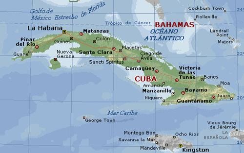 Mapa geográfico de Cuba