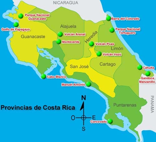 Mapa de Costa Rica